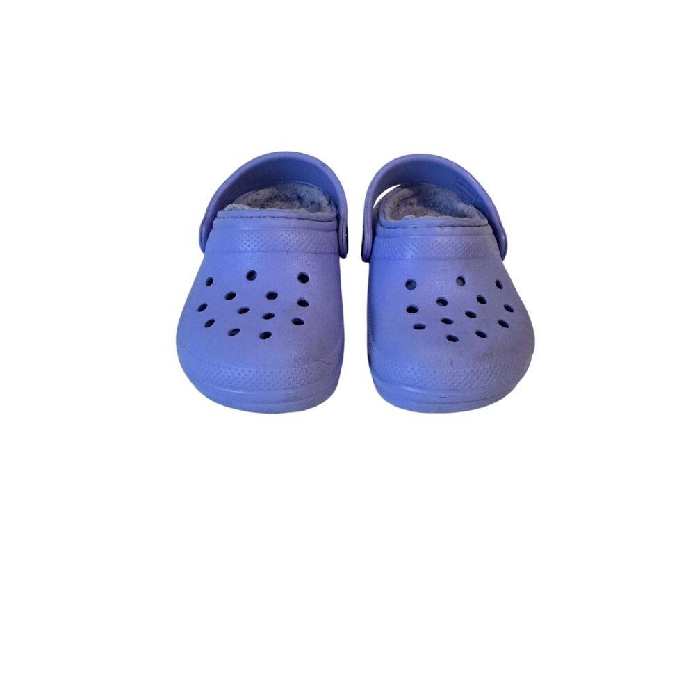 Purple Toddler Lined Crocs Clogs Size 6